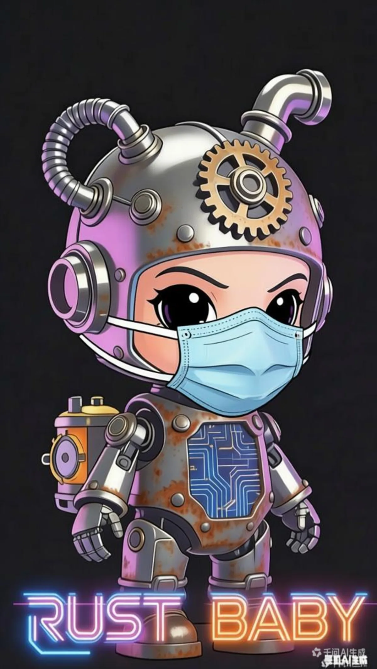 RUST-BABY art toy render 3